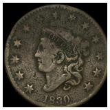 1830 Coronet Head Large Cent LIGHTLY  CIRCULATED