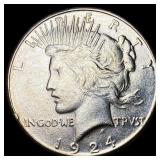 1924-S Silver Peace Dollar CLOSELY UNCIRCULATED