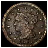 1853 Braided Hair Large Cent HIGH GRADE