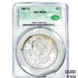 1881-S Morgan Silver Dollar CAC MS64