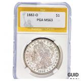1882-O Morgan Silver Dollar PGA MS63