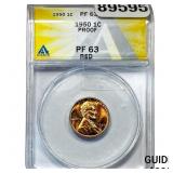 1950 Wheat Cent ANACS PF63 RED