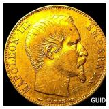 1854 France Gold 20 Francs .1867 AGW