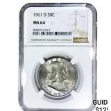 1961-D Franklin Half Dollar NGC MS64