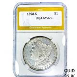 1898-S Morgan Silver Dollar PGA MS63