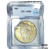 1927 Silver Peace Dollar ICG AU58