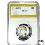 1932-D Washington Silver Quarter PGA MS62+