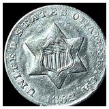1852 Silver Three-Cent Piece  CLOSELY UNCIRCULATE