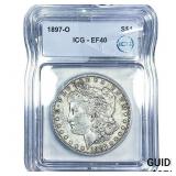 1897-O Morgan Silver Dollar ICG EF40