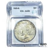 1925-S Silver Peace Dollar ICG AU53
