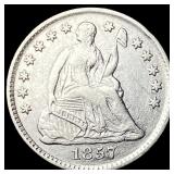 1857 Silver Seated Liberty Half Dime CLOSELY  UNC