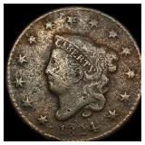 1824 Coronet Head Large Cent LIGHTLY  CIRCULATED