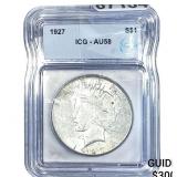 1927 Silver Peace Dollar ICG AU58