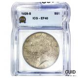 1928-S Silver Peace Dollar ICG EF40