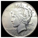 1924-S Silver Peace Dollar NEARLY UNCIRCULATED