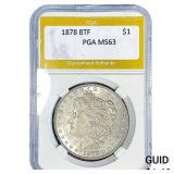 1878 8TF Morgan Silver Dollar PGA MS63
