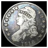 1818 Silver Capped Bust Half Dollar LIGHTLY CIRCUL
