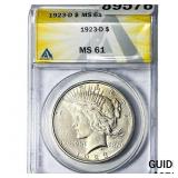 1923-D Silver Peace Dollar ANACS MS61