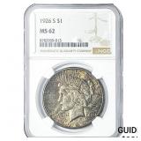 1926-S Silver Peace Dollar NGC MS62