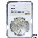 1927-D Silver Peace Dollar NGC AU55