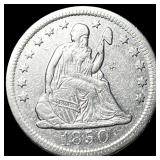 1850-O Silver Seated Liberty Quarter NEARLY  UNCI