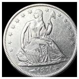1874-S Arrows Seated Silver Half Dollar  CLOSELY