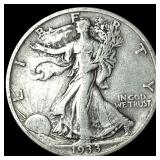 1933-S Silver Walking Liberty Half Dollar ABOUT UN