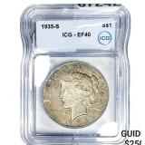 1935-S Silver Peace Dollar ICG EF40