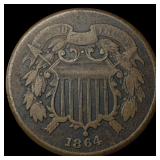 1864 Two-Cent Piece NICELY CIRCULATED