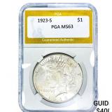 1923-S Silver Peace Dollar PGA MS63