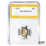 1916 Mercury Silver Dime PGA MS65 FB