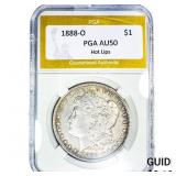 1888-O Morgan Silver Dollar PGA AU50 Hot Lips