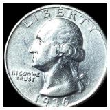 1936-S Silver Washington Quarter CLOSELY UNCIRCULA