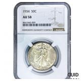 1934 Walking Liberty Half Dollar NGC AU58