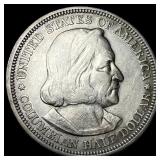 1892 Silver Columbian Half Dollar CHOICE AU