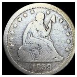 1858 Seated Liberty Quarter NICELY CIRCULATED
