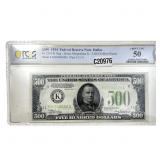 1934 $500 Fed Res Note Dallas Fr#2201-K PCGS 50