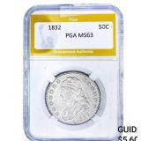 1832 Capped Bust Half Dollar PGA MS63