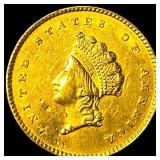 1854 Gold $1 Indian Head Type 2 CHOICE AU