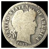 1913-S Silver Barber Dime NICELY CIRCULATED