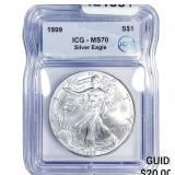 1999 Silver Eagle ICG MS70