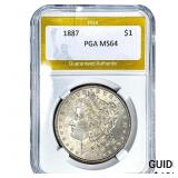 1887 Morgan Silver Dollar PGA MS64