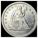 1858 Silver Seated Liberty Quarter UNCIRCULATED