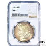 1881-S Morgan Silver Dollar NGC MS67