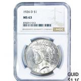1926-D Silver Peace Dollar NGC MS63
