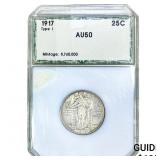 1917 Standing Liberty Quarter PCI AU50