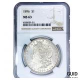 1896 Morgan Silver Dollar NGC MS63