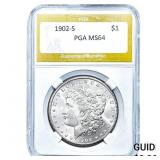 1902-S Morgan Silver Dollar PGA MS64