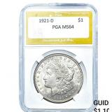 1921-D Morgan Silver Dollar PGA MS64