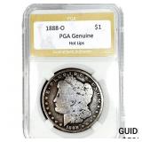 1888-O Morgan Silver Dollar PGA G Hot Lips